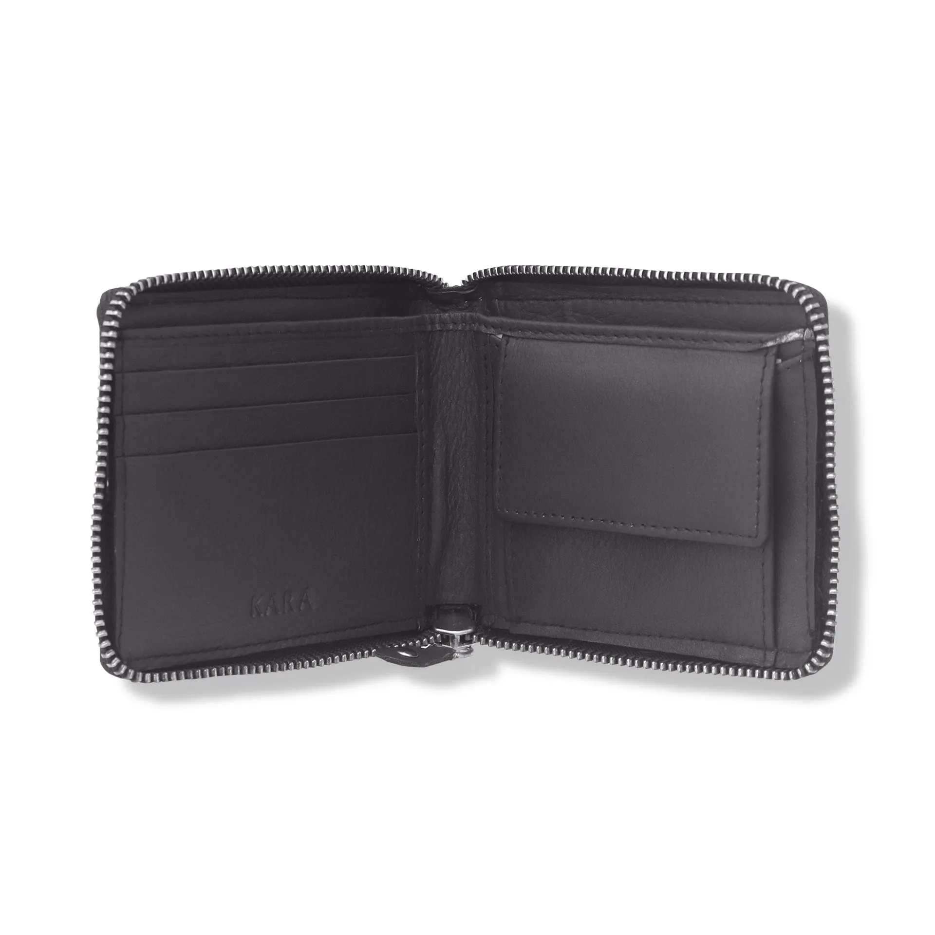 14089 Black Zip Around Wallet