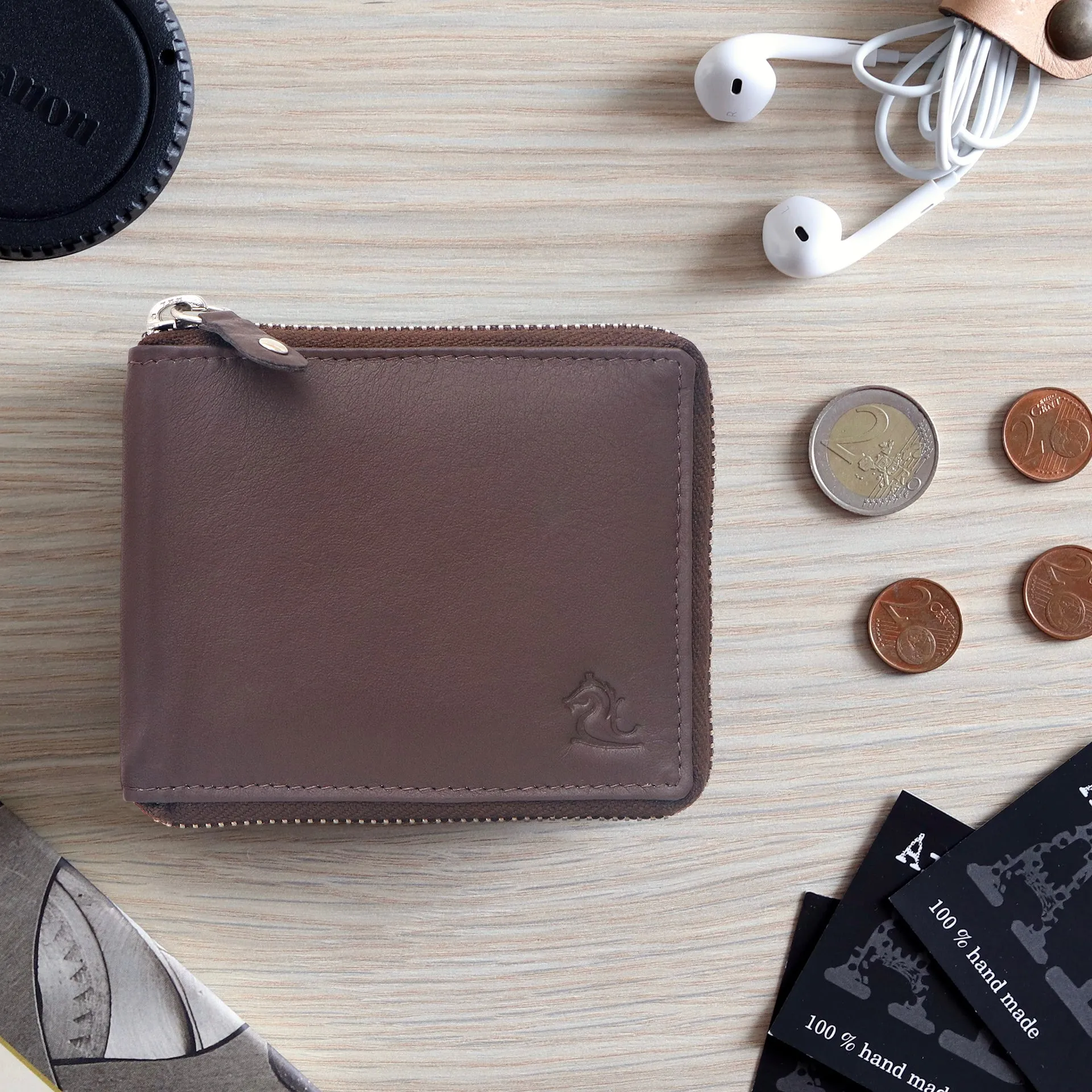 14089 Black Zip Around Wallet