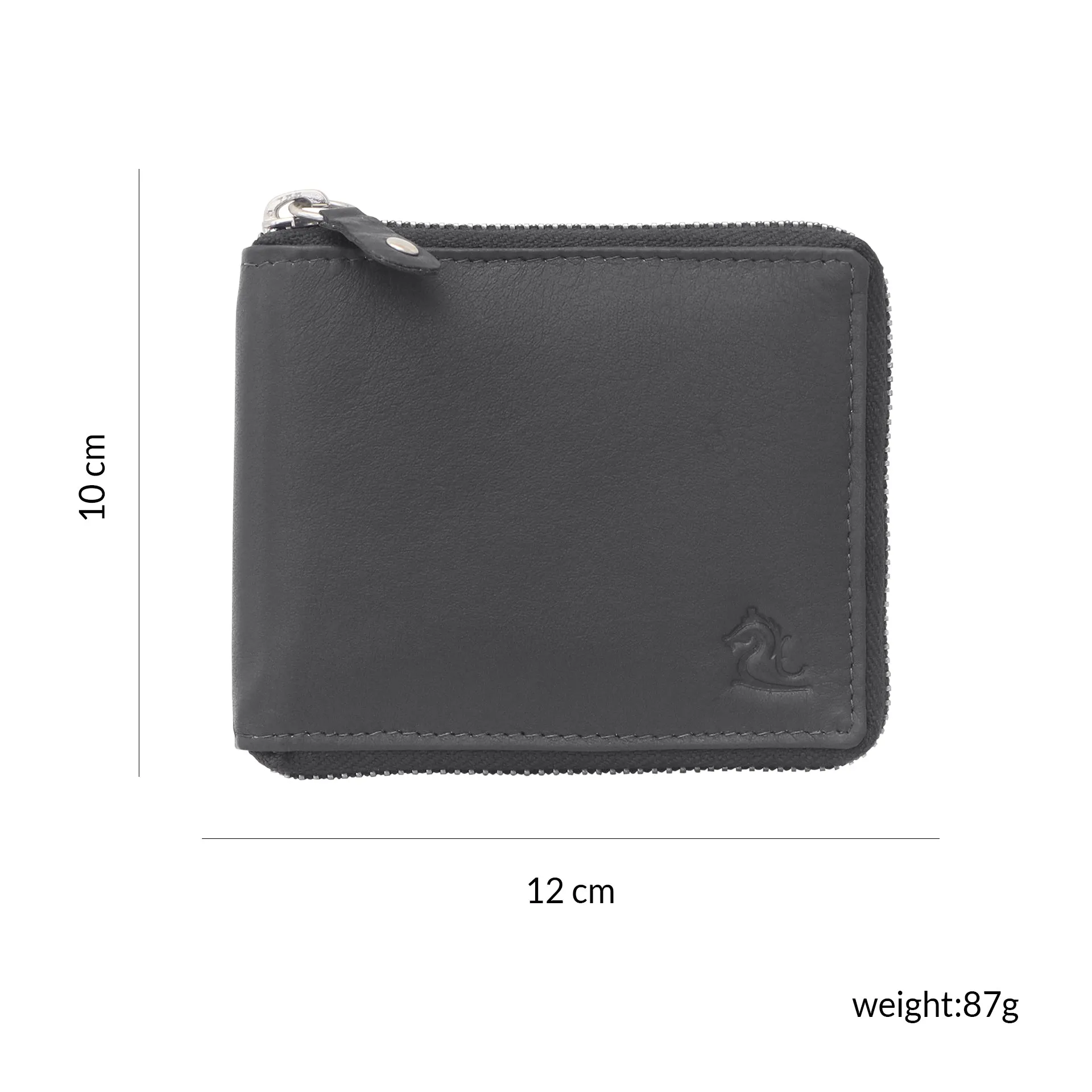 14089 Black Zip Around Wallet