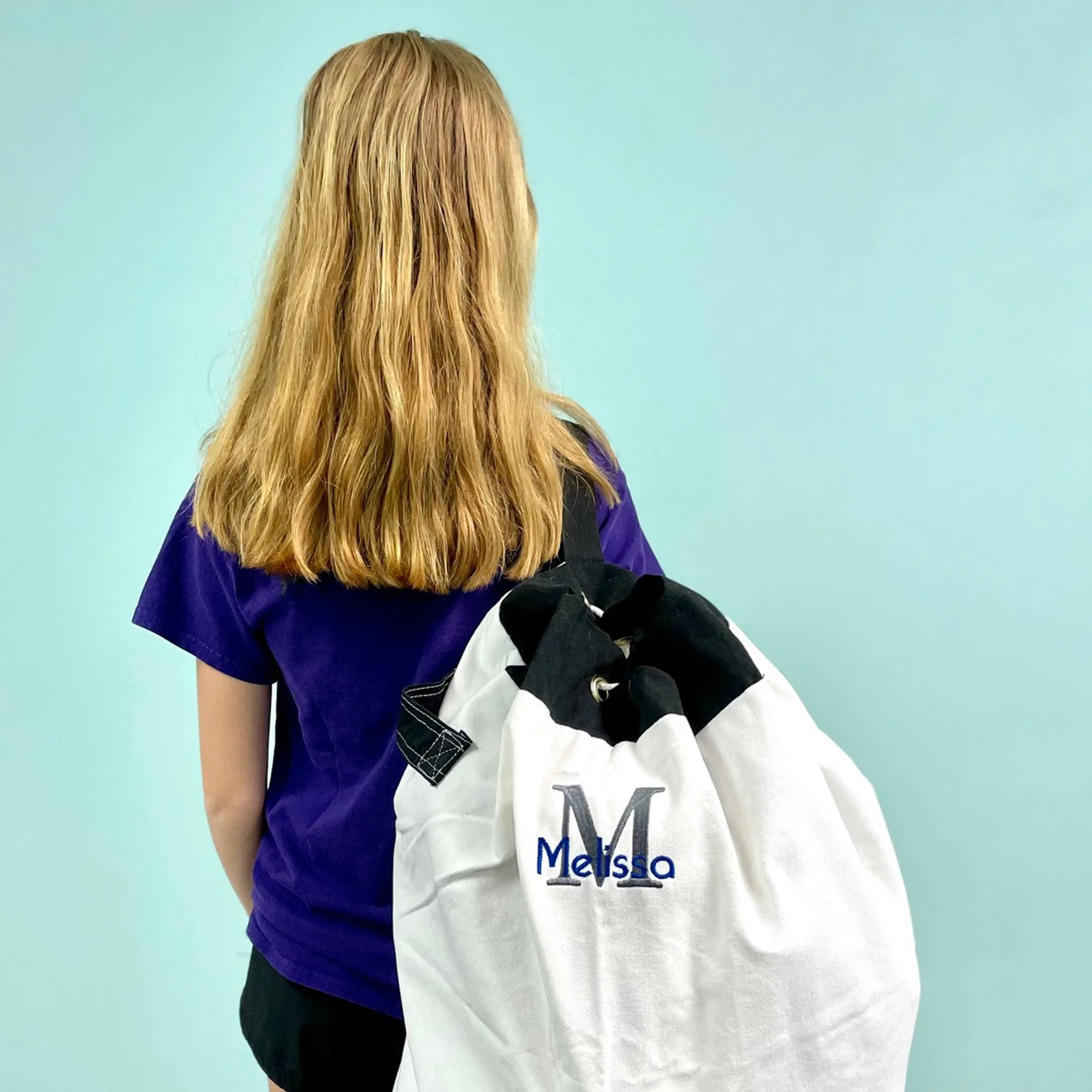 24 x 30 In Large Laundry Bag - white with black trim