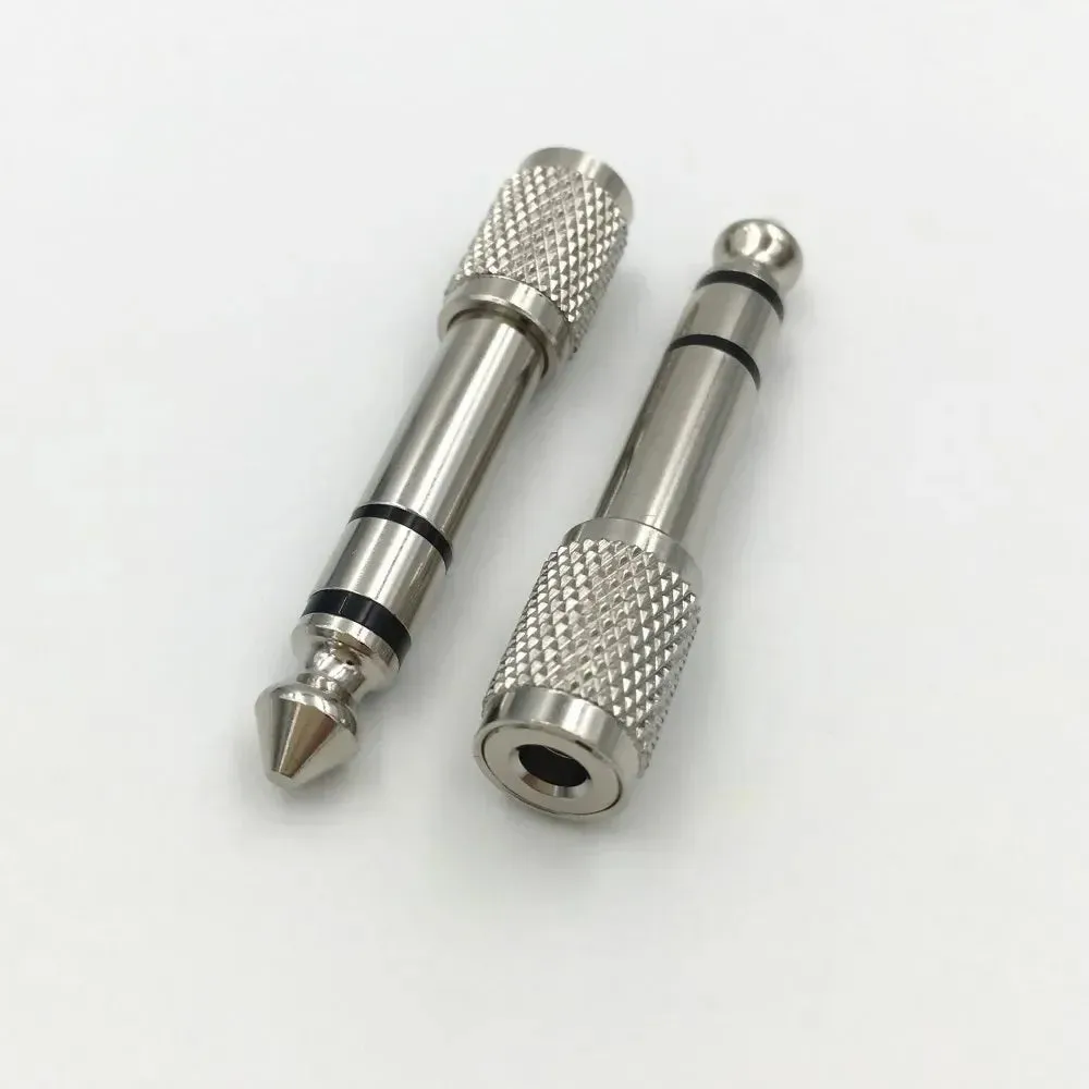 2Pcs Hridz 3.5mm Headphone Stereo to 6.35mm Jack Adapter for Earphone 1/4" Guitar