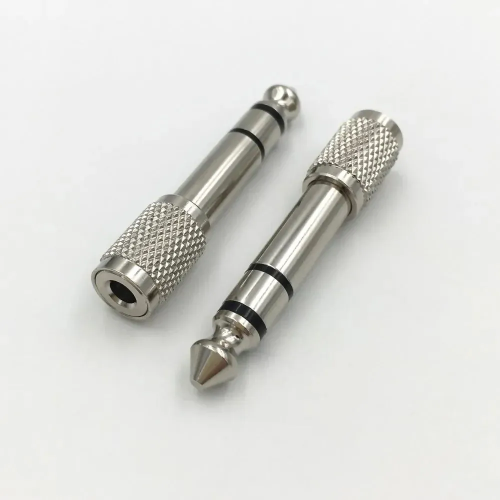 2Pcs Hridz 3.5mm Headphone Stereo to 6.35mm Jack Adapter for Earphone 1/4" Guitar
