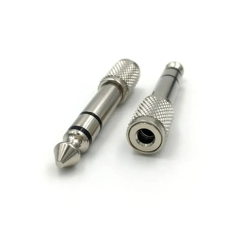 2Pcs Hridz 3.5mm Headphone Stereo to 6.35mm Jack Adapter for Earphone 1/4" Guitar