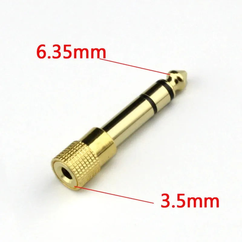 2Pcs Hridz 3.5mm Headphone Stereo to 6.35mm Jack Adapter for Earphone 1/4" Guitar