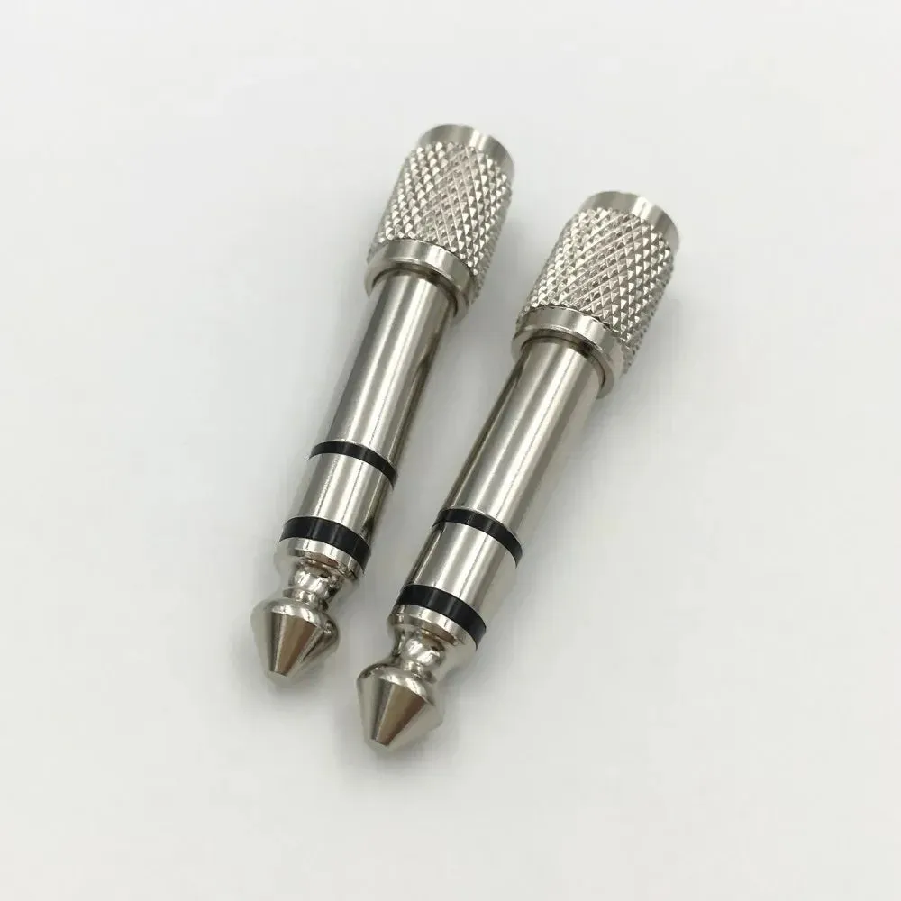 2Pcs Hridz 3.5mm Headphone Stereo to 6.35mm Jack Adapter for Earphone 1/4" Guitar
