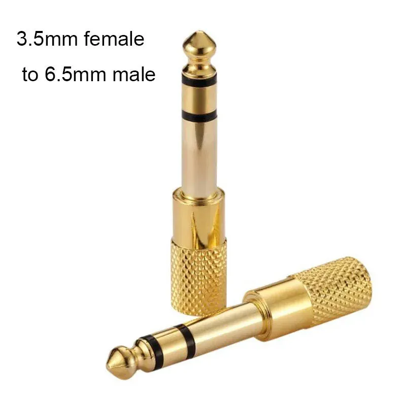 2Pcs Hridz 3.5mm Headphone Stereo to 6.35mm Jack Adapter for Earphone 1/4" Guitar