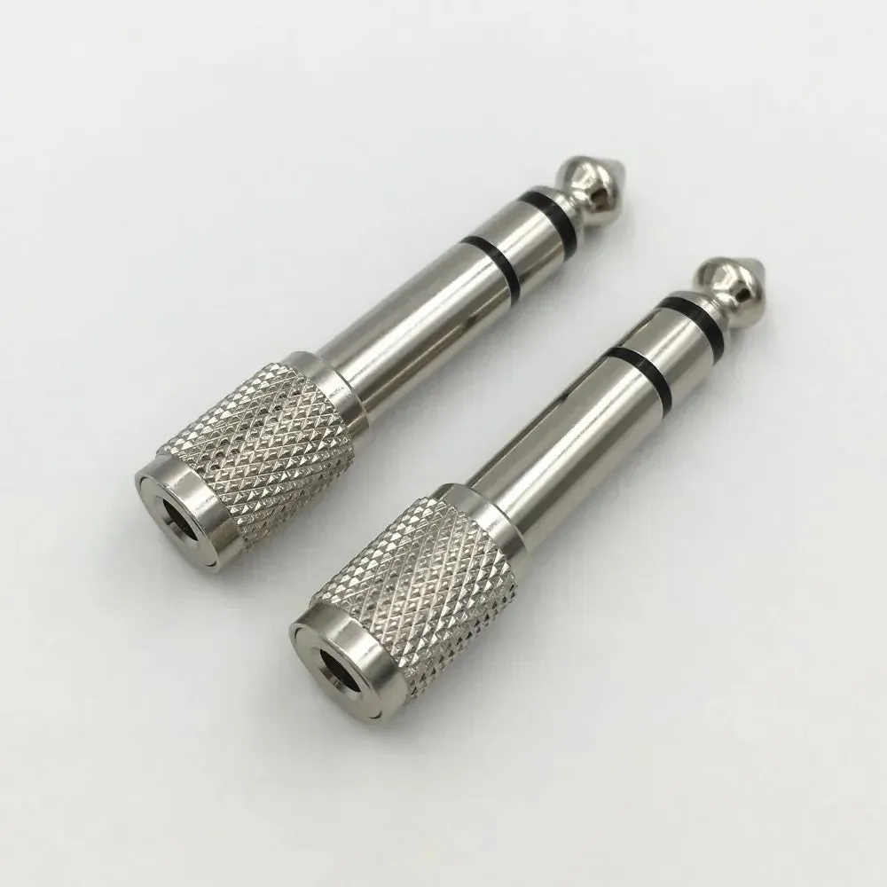 2Pcs Hridz 3.5mm Headphone Stereo to 6.35mm Jack Adapter for Earphone 1/4" Guitar