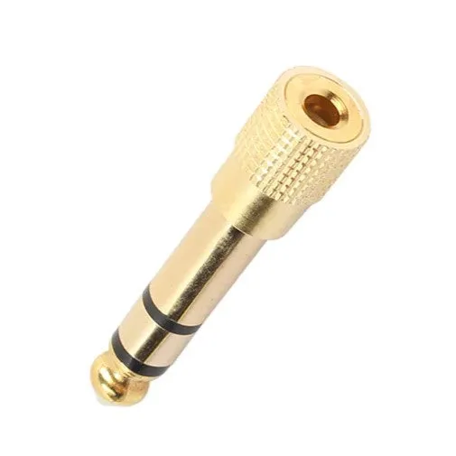 2Pcs Hridz 3.5mm Headphone Stereo to 6.35mm Jack Adapter for Earphone 1/4" Guitar