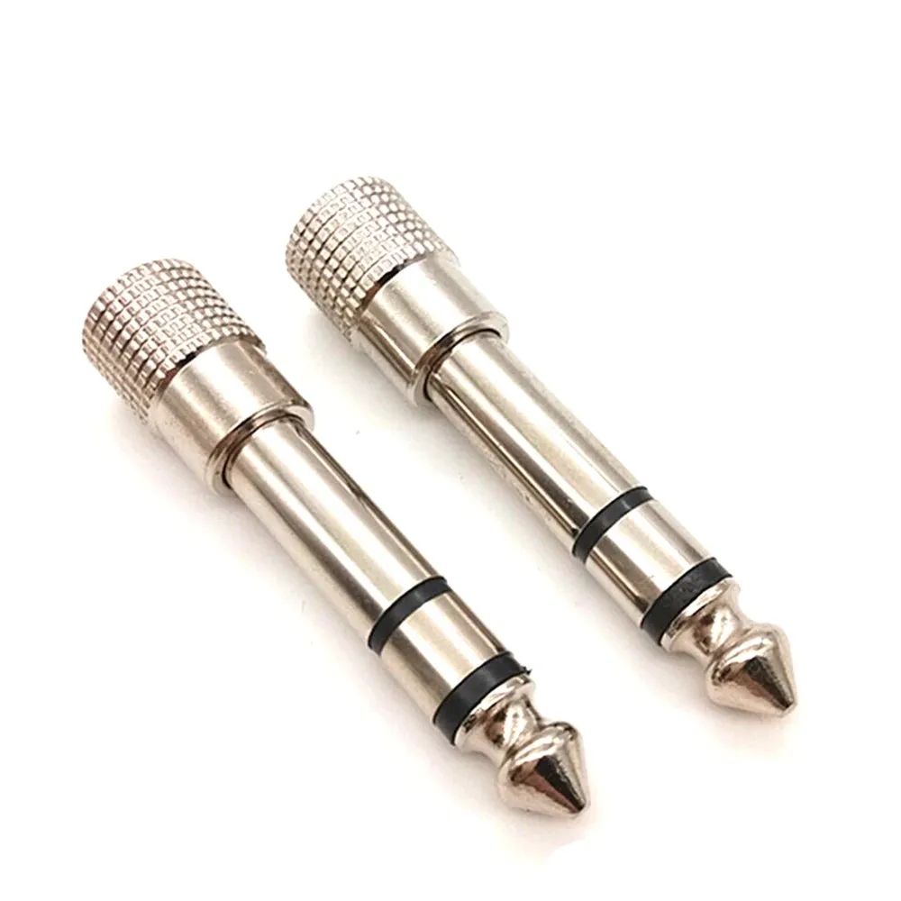 2Pcs Hridz 3.5mm Headphone Stereo to 6.35mm Jack Adapter for Earphone 1/4" Guitar