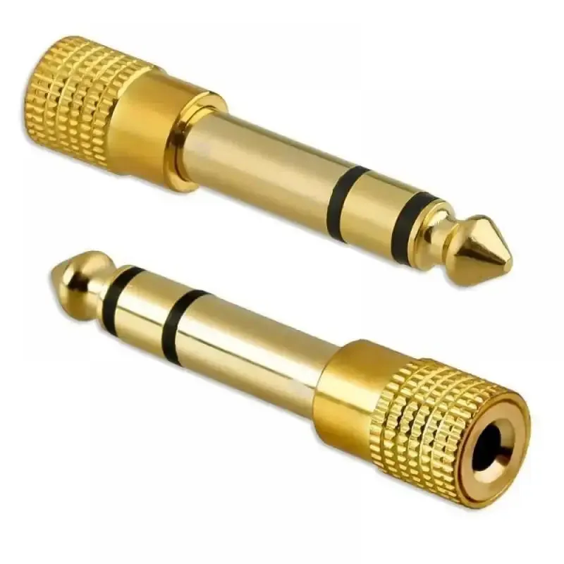 2Pcs Hridz 3.5mm Headphone Stereo to 6.35mm Jack Adapter for Earphone 1/4" Guitar