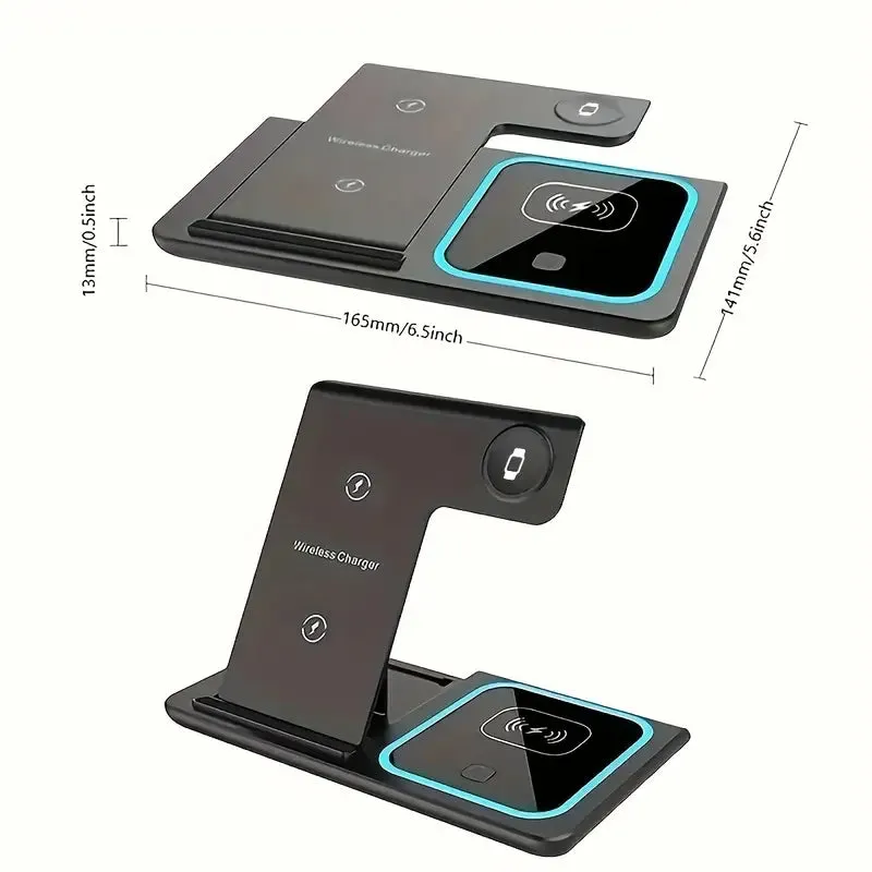 3-in-1 Folding Fast Wireless Charger Station