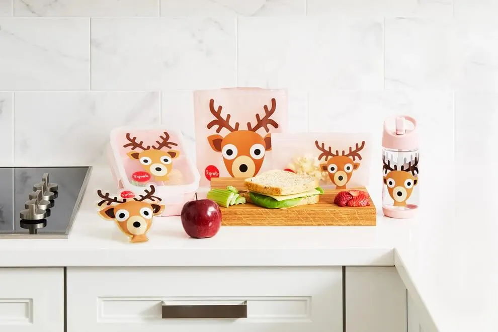3 Sprouts Reusable Snack Bag - 2pk (Deer)