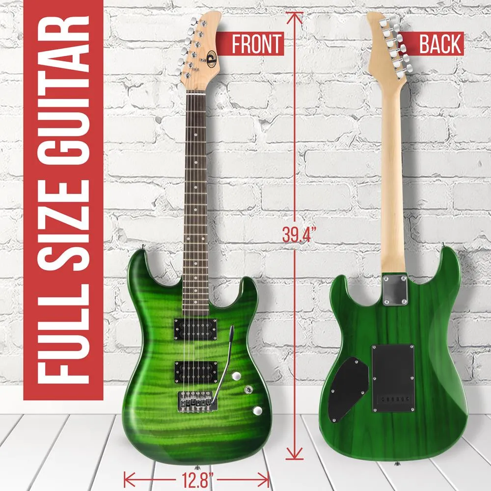 6-String Electric Guitar Kit- Includes Amplifier With Accessory Kit (Green)