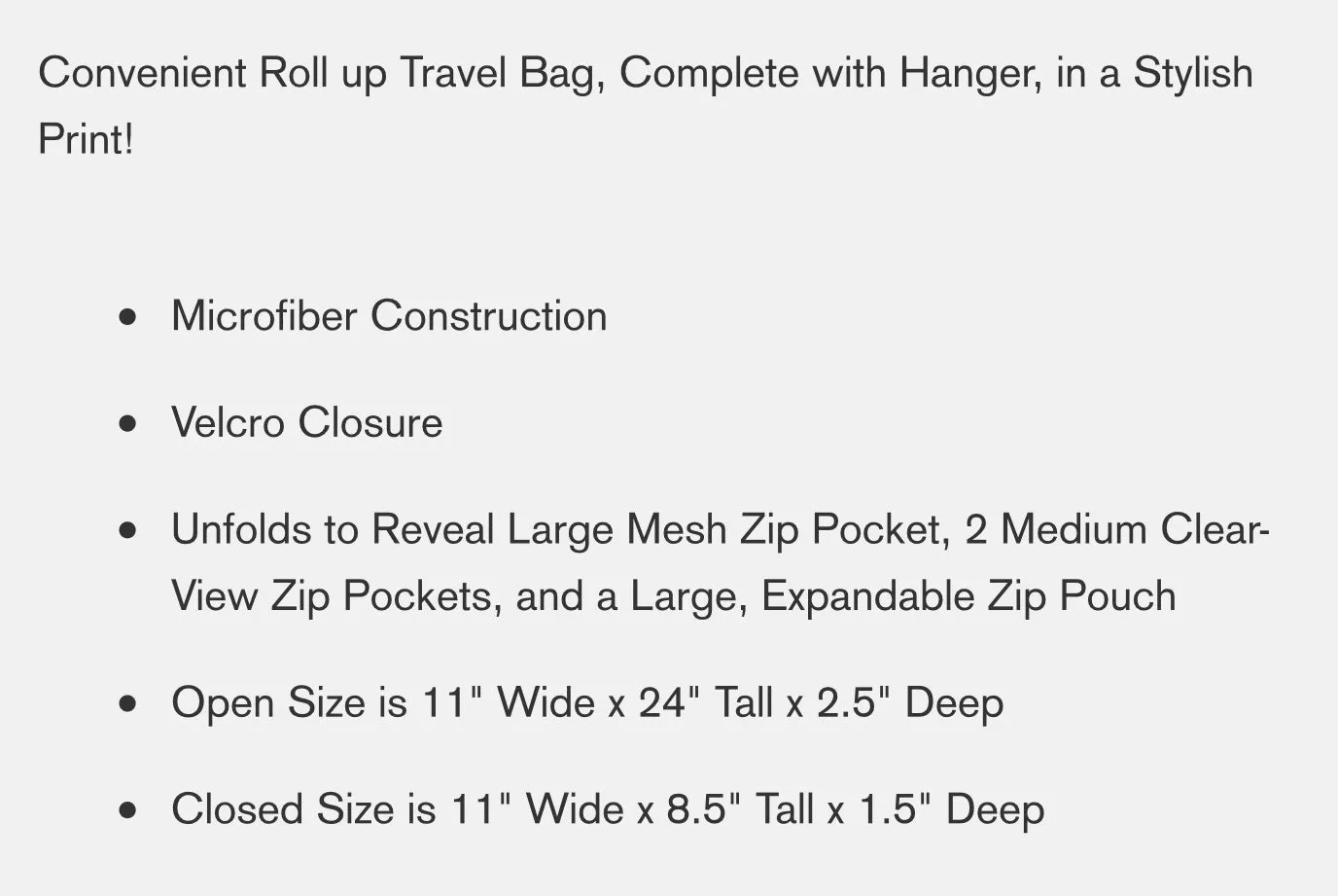Accessory Travel Roll Up  Bags Collection (NGIL Brand)