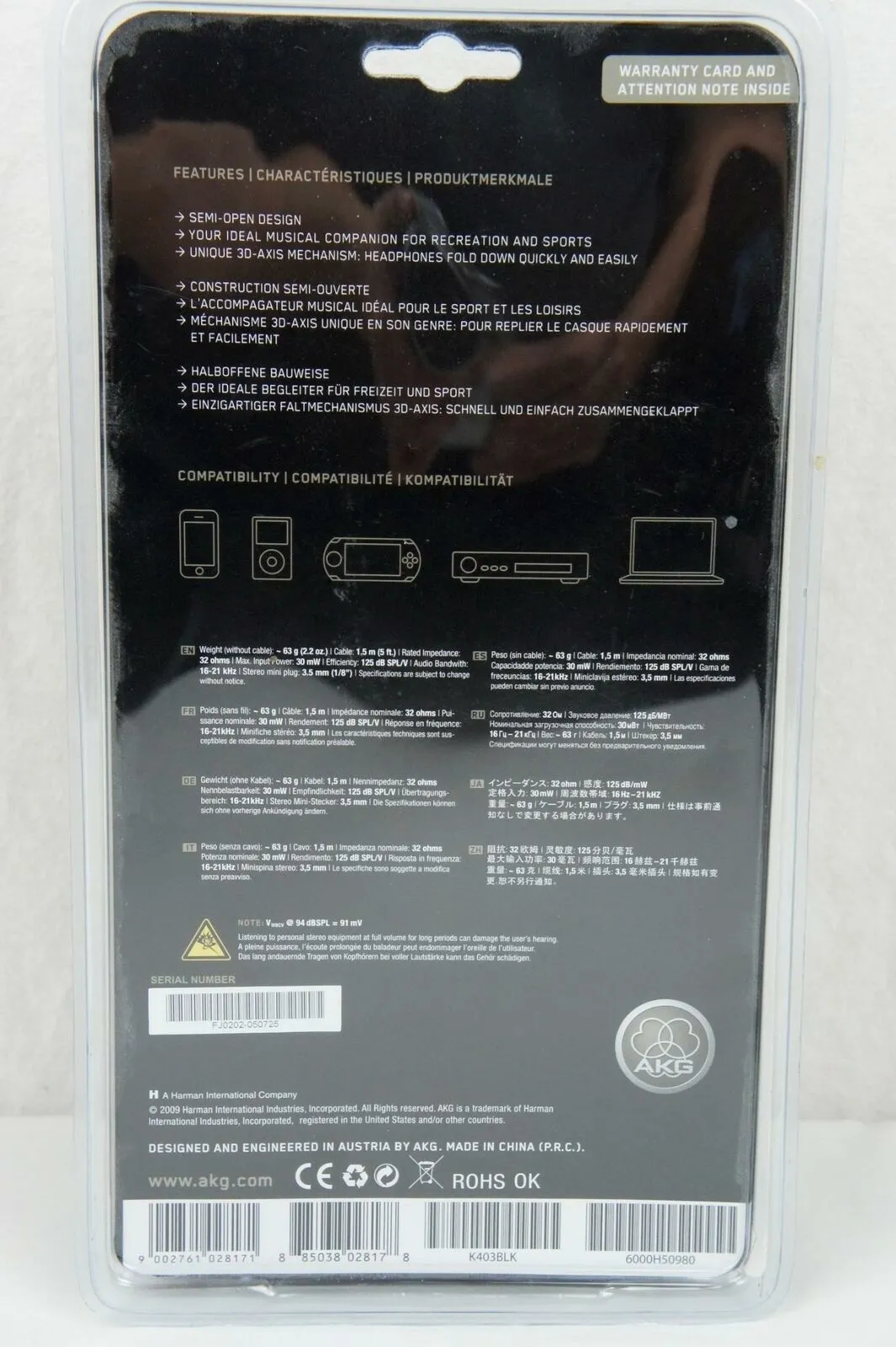 AKG K403 Closed Back Mini Headphone Black
