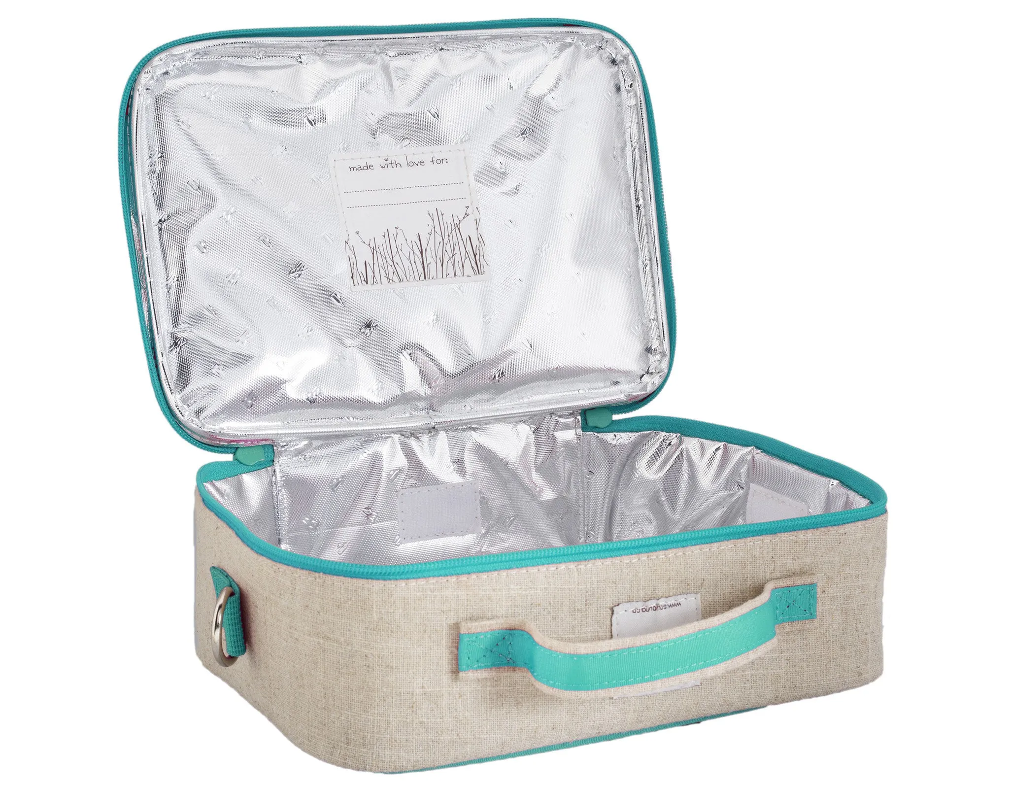 Aqua Bunny Lunch Box - Raw Linen