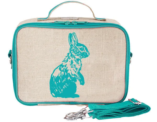 Aqua Bunny Lunch Box - Raw Linen