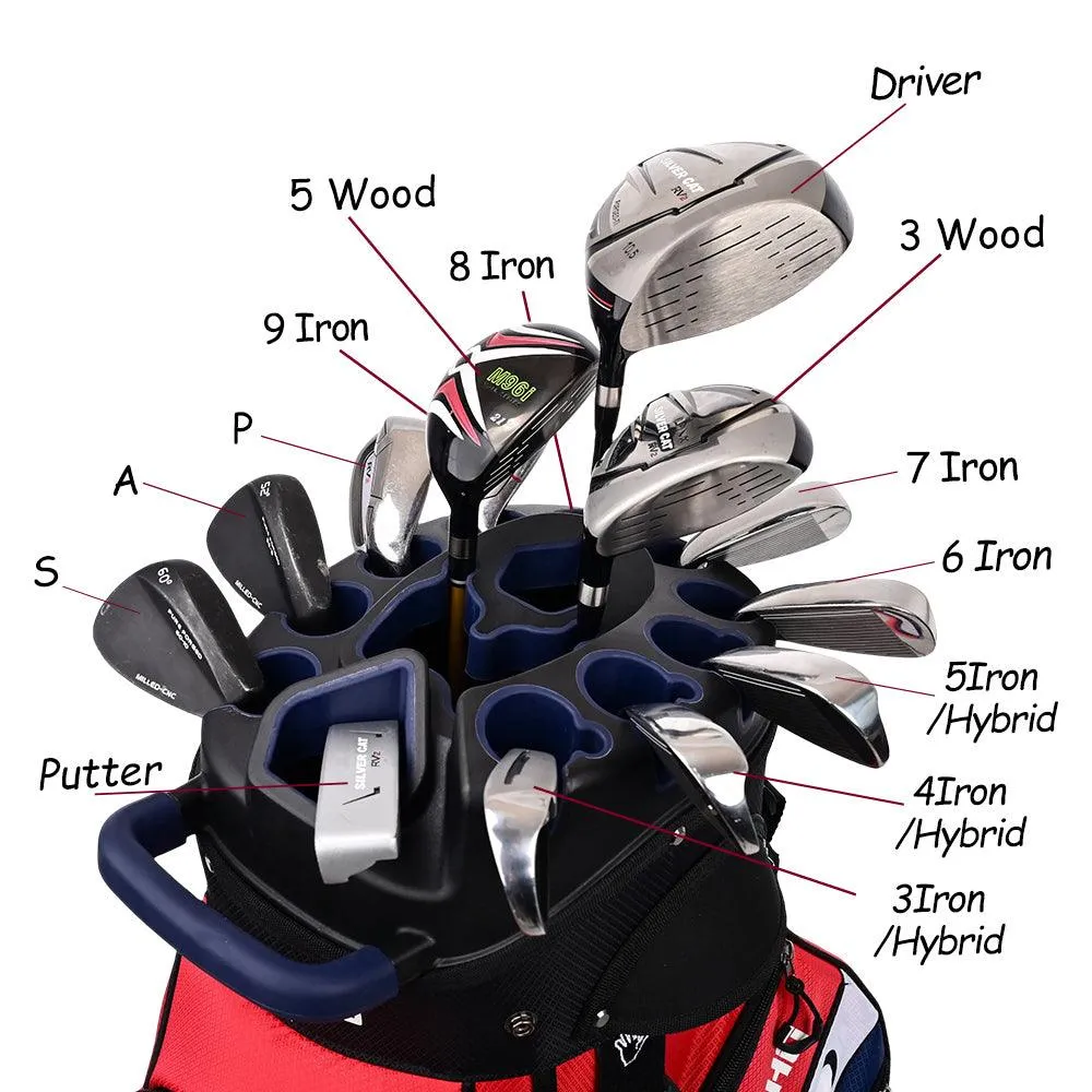Ask Echo T-LOCK 2.0 14 Way Organizer Dividers Golf Soundless Cart Bag / Navy