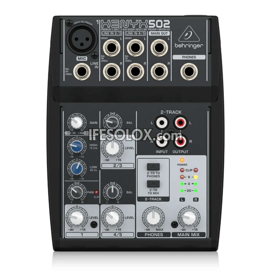 Behringer XENYX 502 Premium 5-Input Mixer with XENYX Mic Preamp and British EQ - Brand New