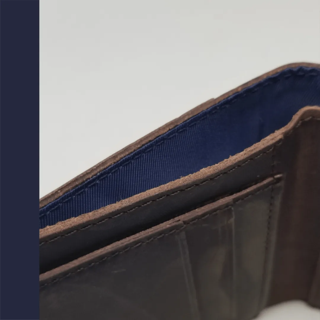 Bifold Leather Wallet Vertical Style  Dark Brown - N4E1