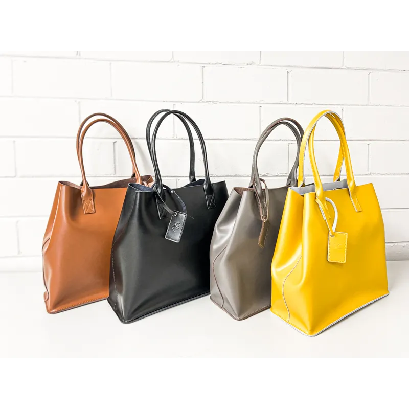 BIRCHGROVE - Women's Grey Genuine Leather Tote Bag