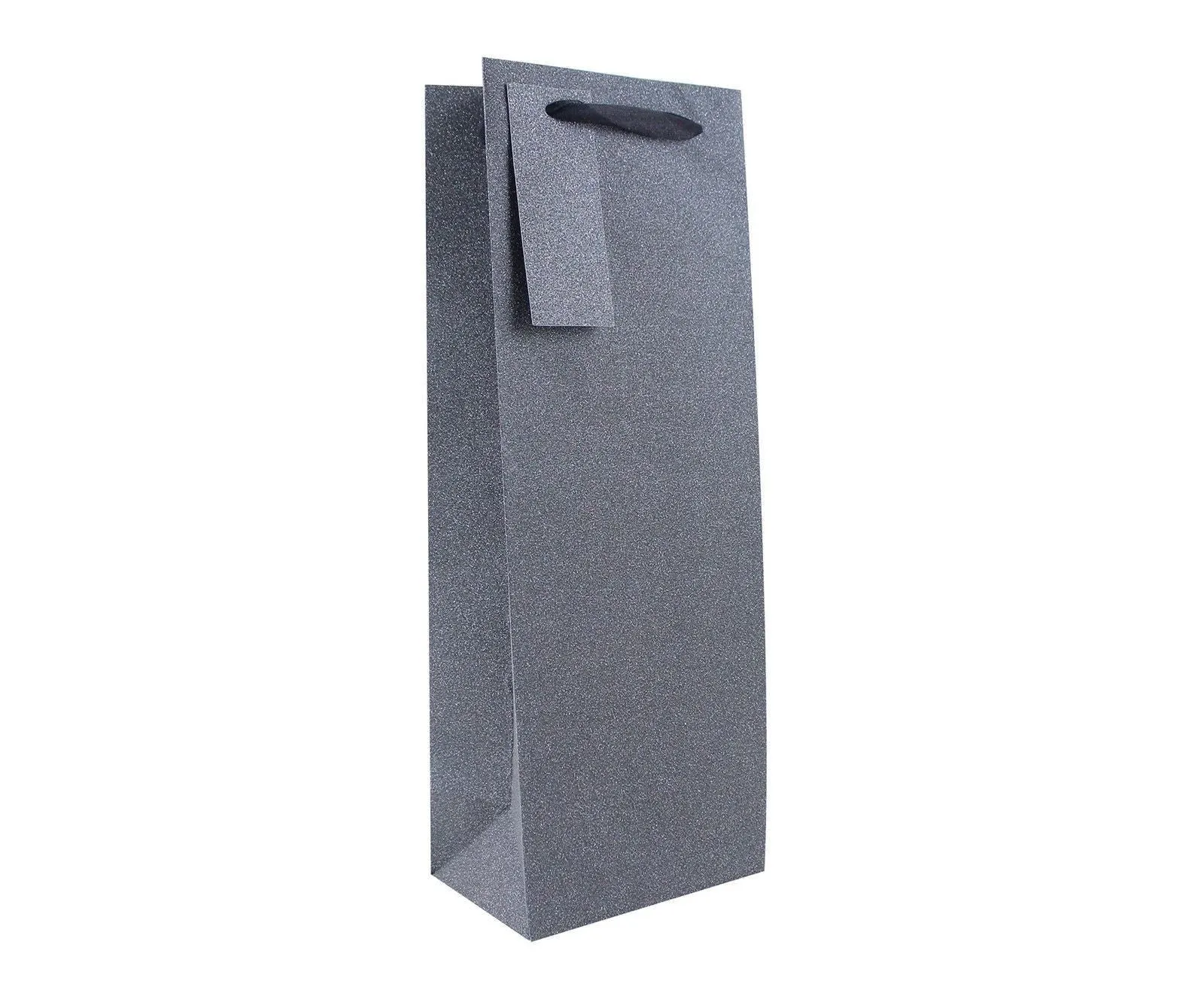Black Glimmer Gift Bottle Bag - Bottle size 13 x 9 x 36cm