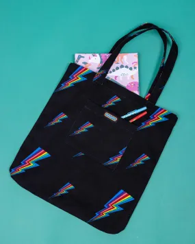 Black Lightning Tote Bag