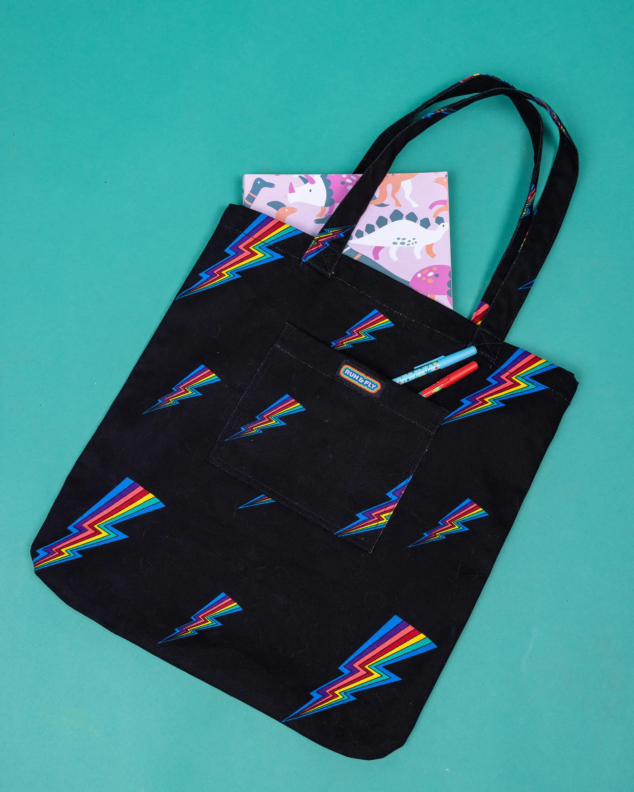 Black Lightning Tote Bag