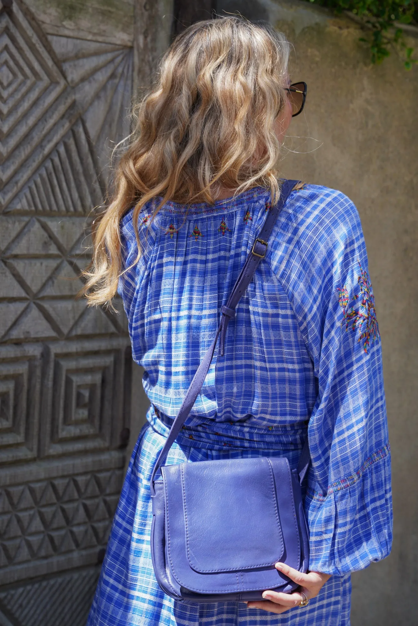 Blue Saddle Sling Bag