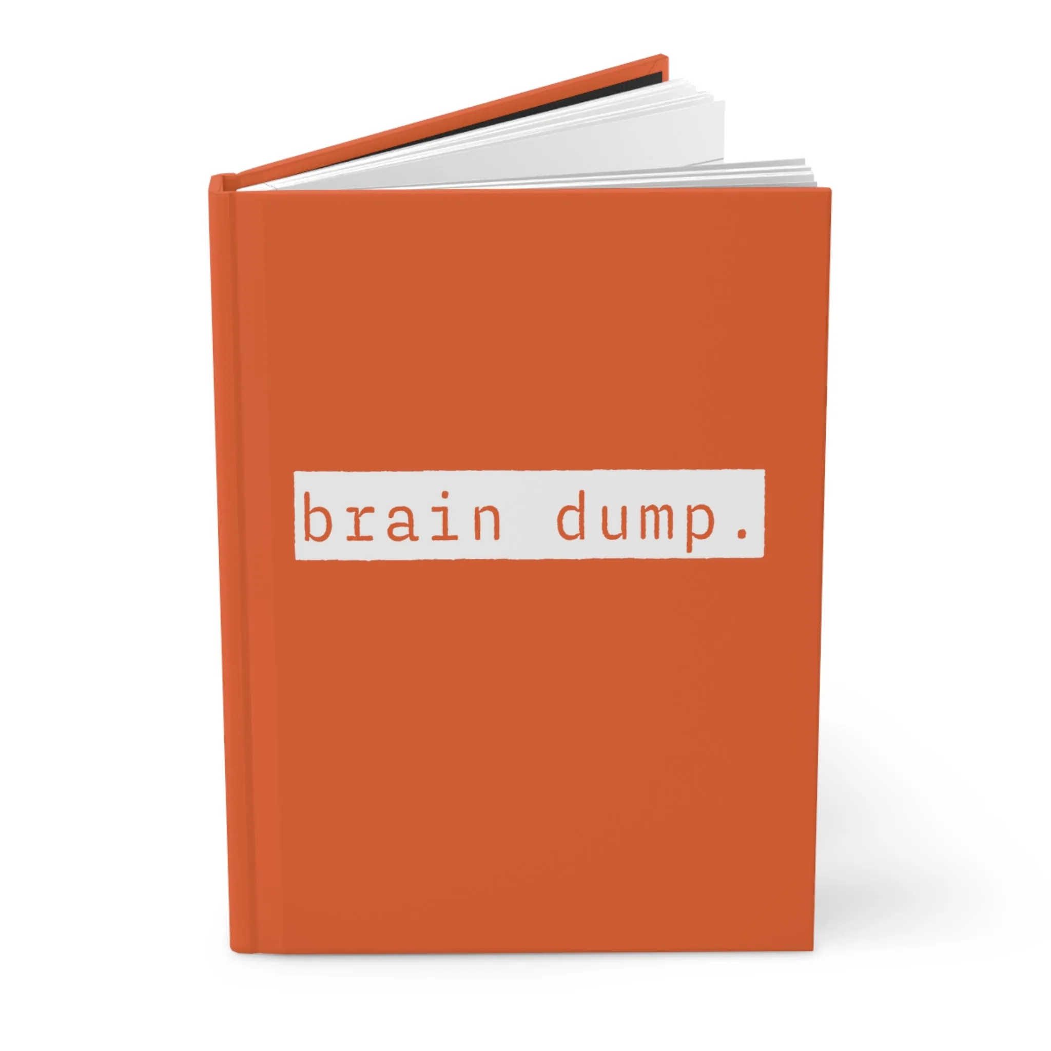 Brain Dump Orange Matte Hardcover Journal | Blank Book for Notes | Lined Notebook Diary Idea Log