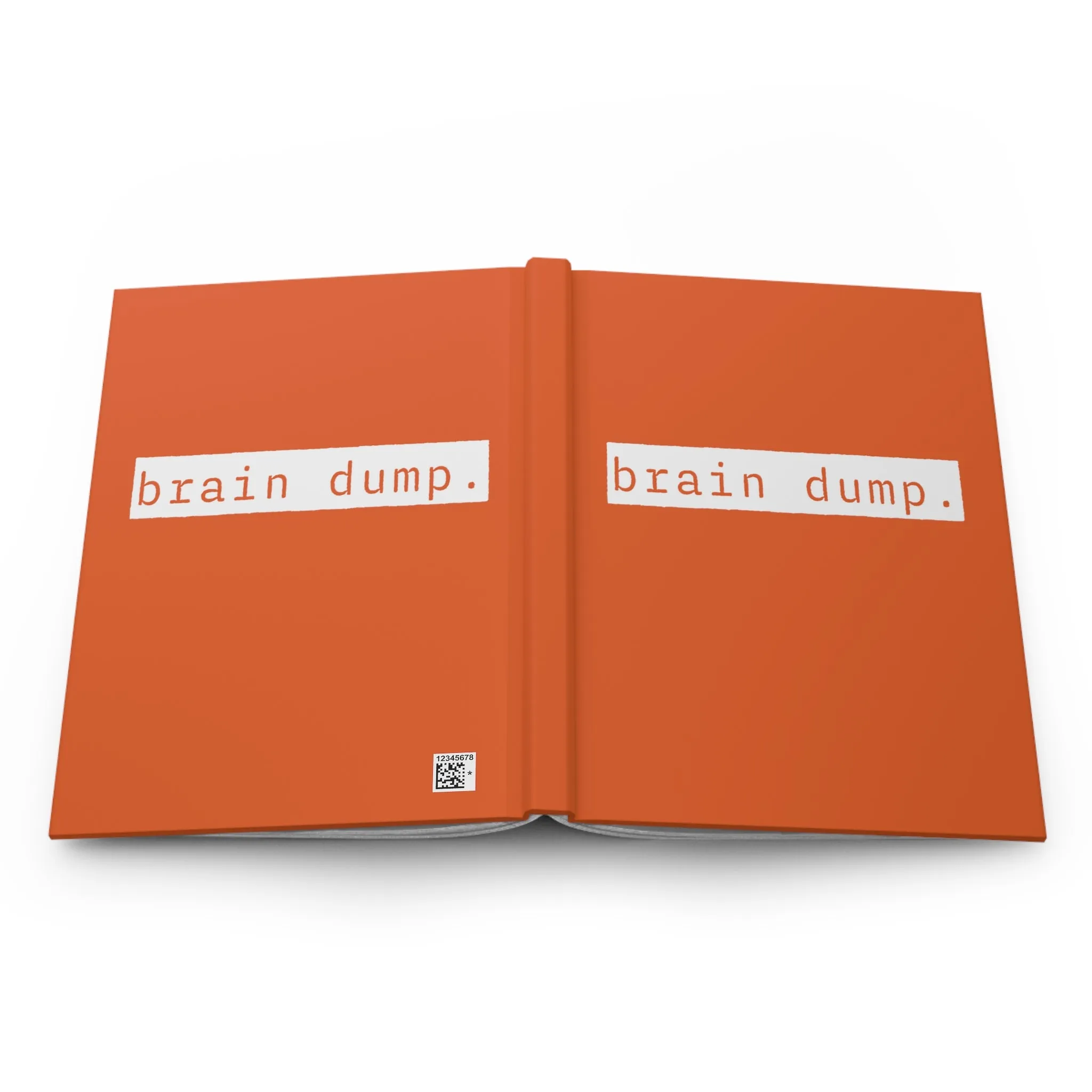 Brain Dump Orange Matte Hardcover Journal | Blank Book for Notes | Lined Notebook Diary Idea Log