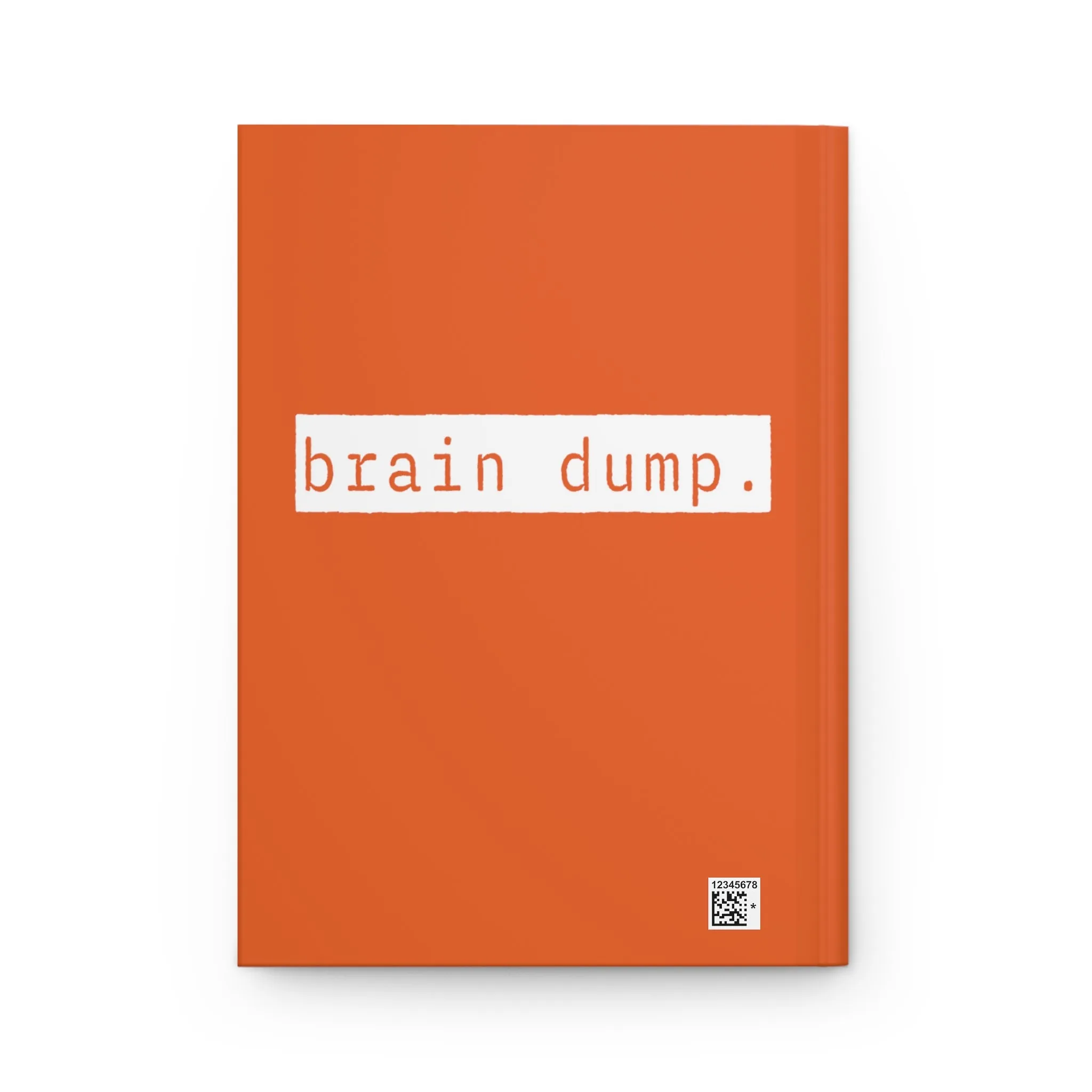 Brain Dump Orange Matte Hardcover Journal | Blank Book for Notes | Lined Notebook Diary Idea Log
