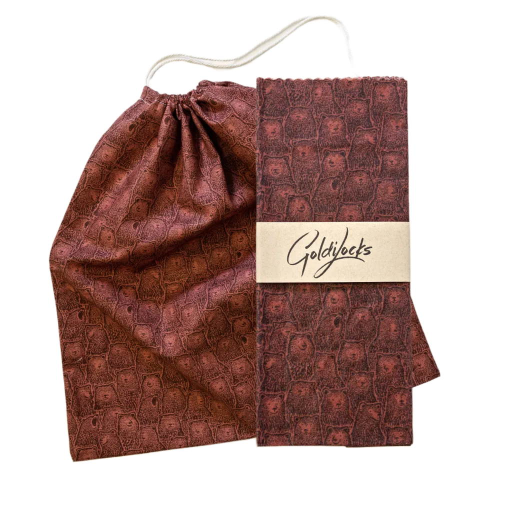 Bread Bag   Beeswax Wrap Set: Sienna Bears