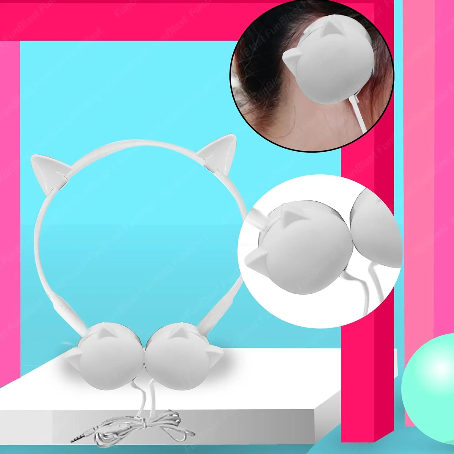 Cat/Rabbit Design Wired Small Headphones for Clear and Crisp Audio Experience with 3.5mm Jack