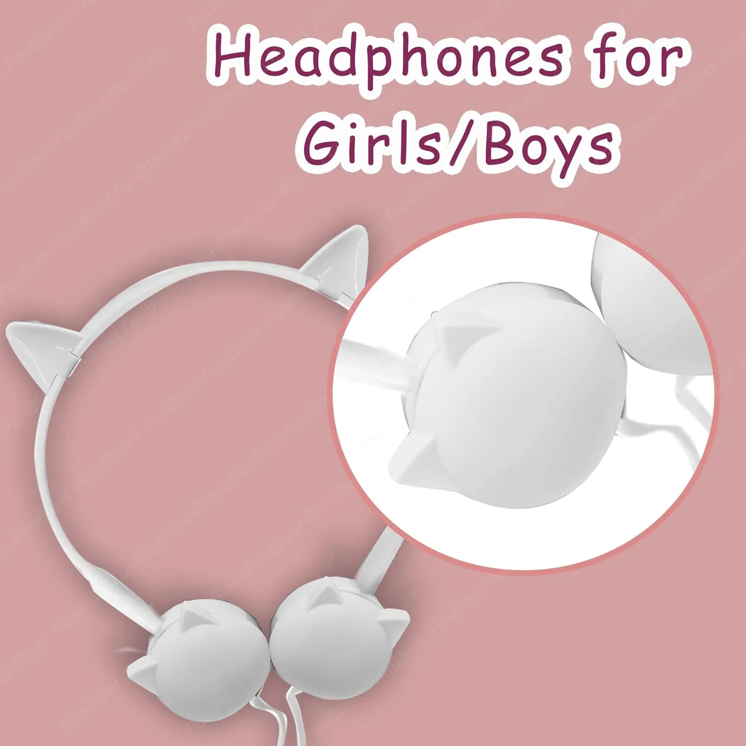 Cat/Rabbit Design Wired Small Headphones for Clear and Crisp Audio Experience with 3.5mm Jack