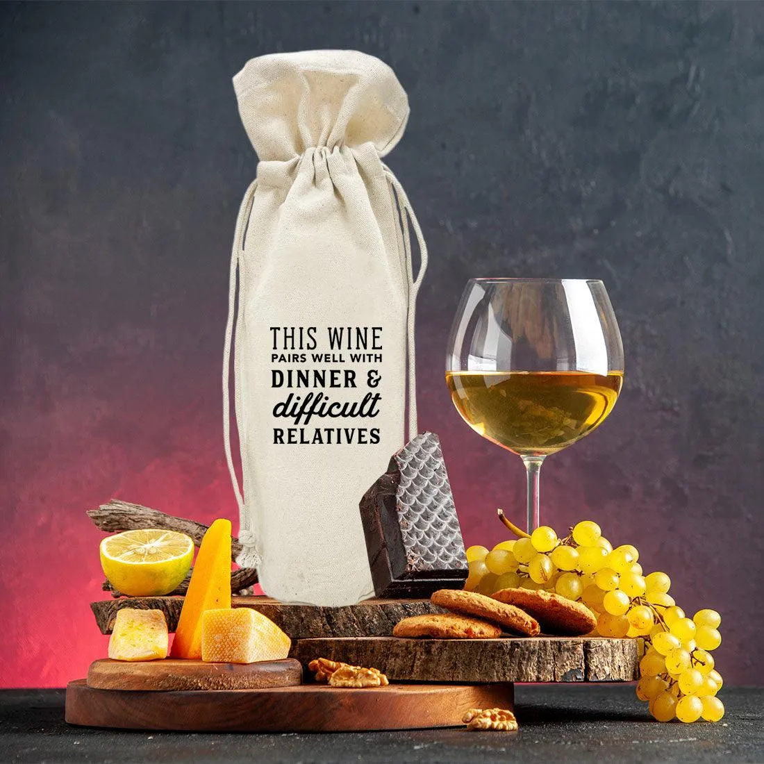 Christmas Canvas Wine Bag