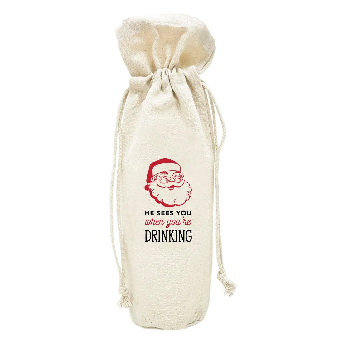 Christmas Canvas Wine Bag