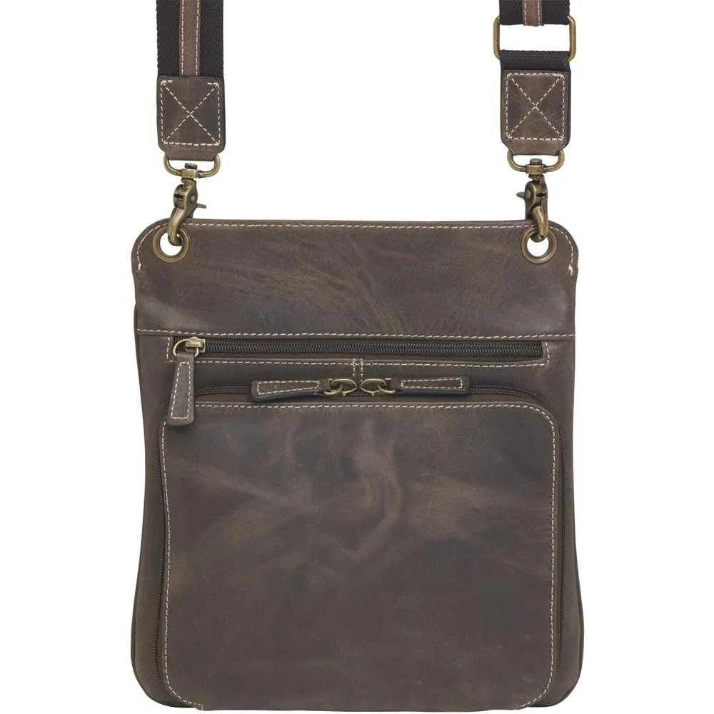 Concealed Carry Crossbody Shoulder Flat Bag Brown