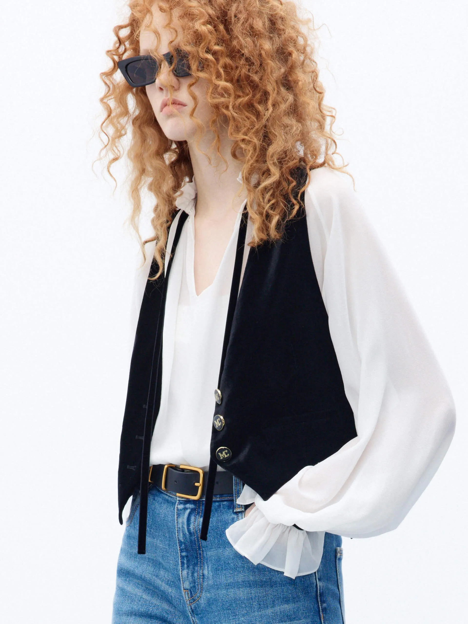 Cropped Velvet Waistcoat