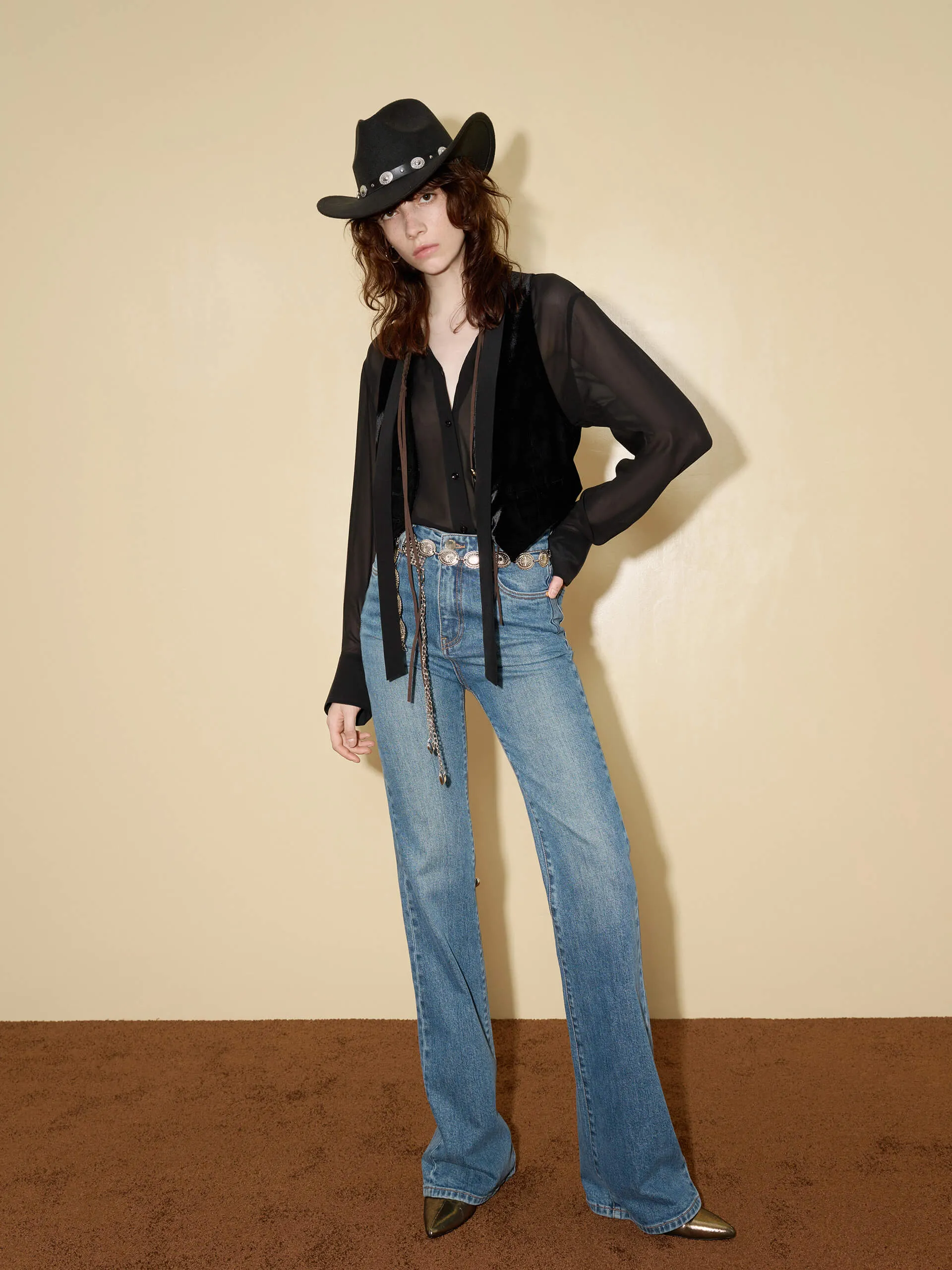 Cropped Velvet Waistcoat
