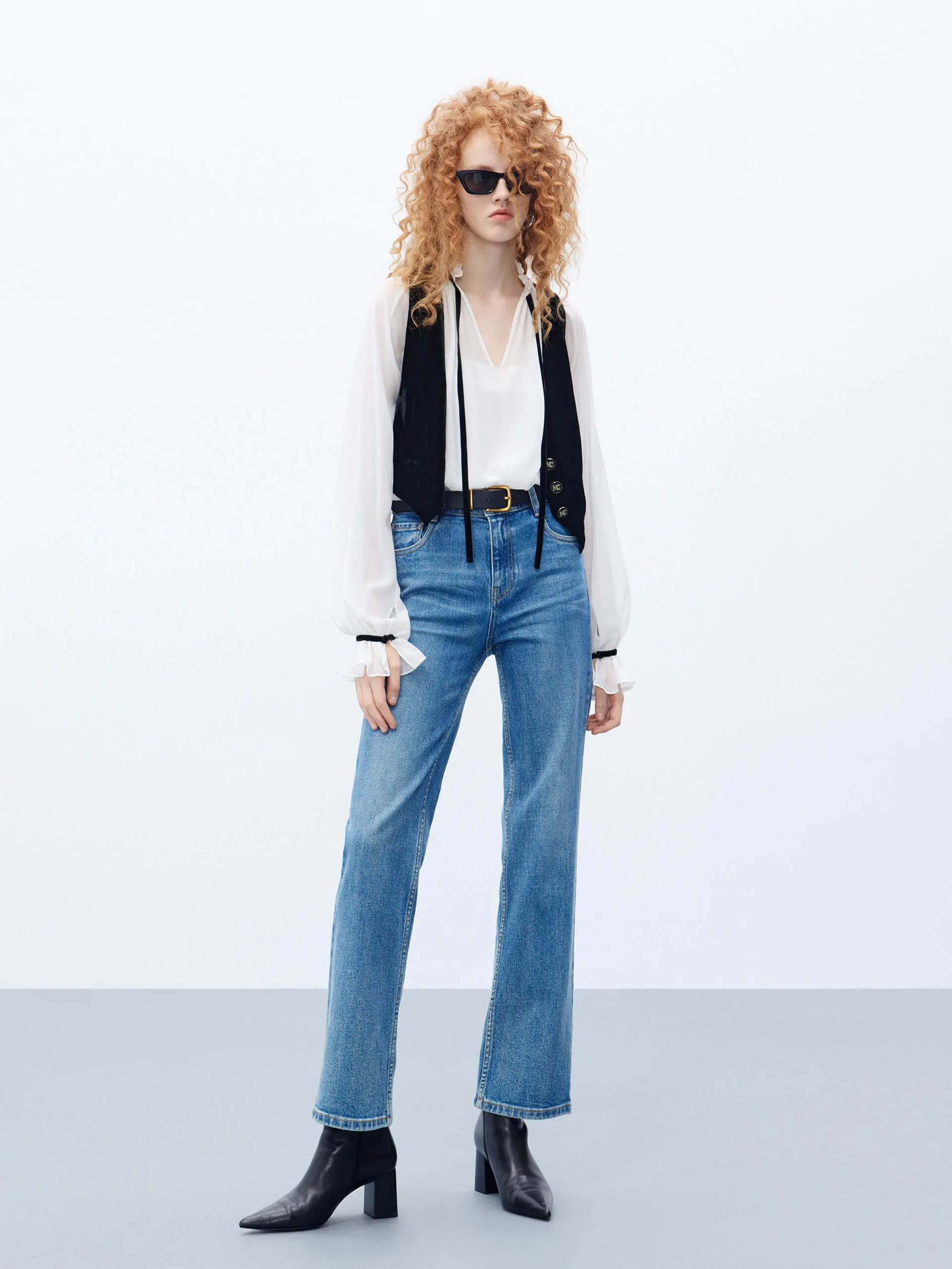 Cropped Velvet Waistcoat
