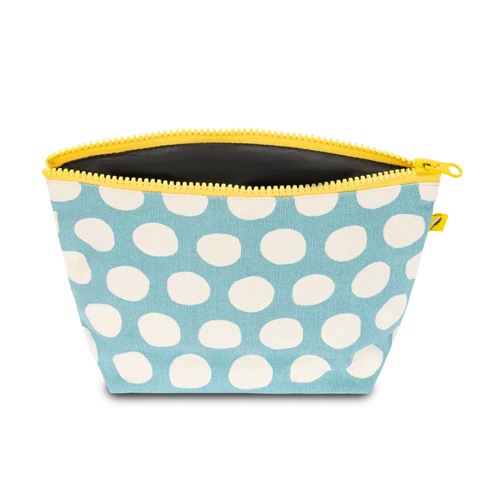 Dots Blue Mid Zip Pouch