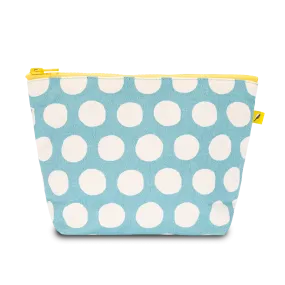Dots Blue Mid Zip Pouch
