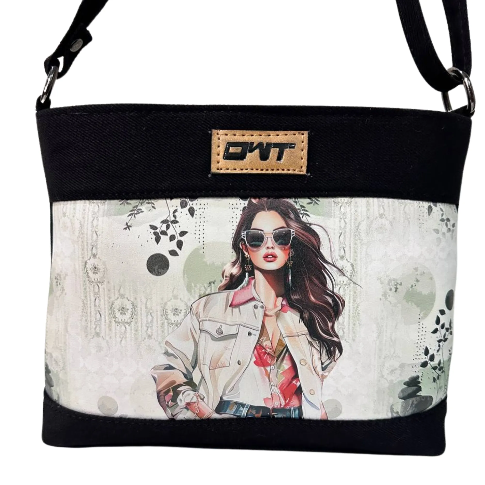 DURABLE BLACK DENIM SLING BAG - A3