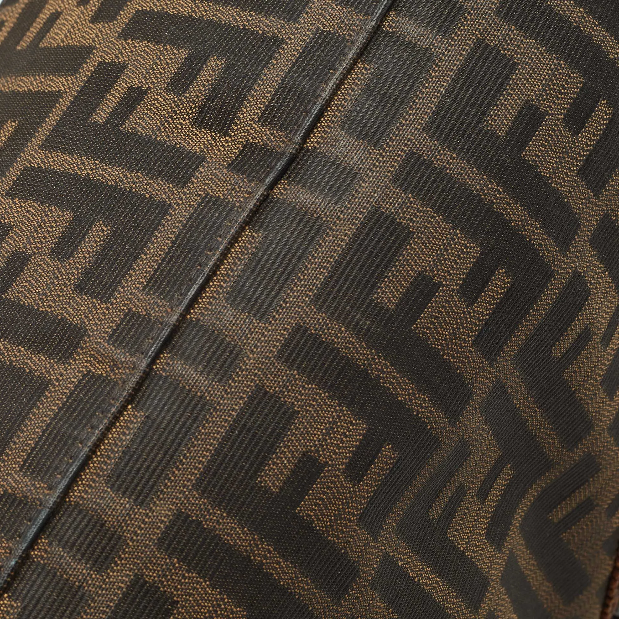 Fendi Zucca Canvas And Leather Chef De Jour Bag