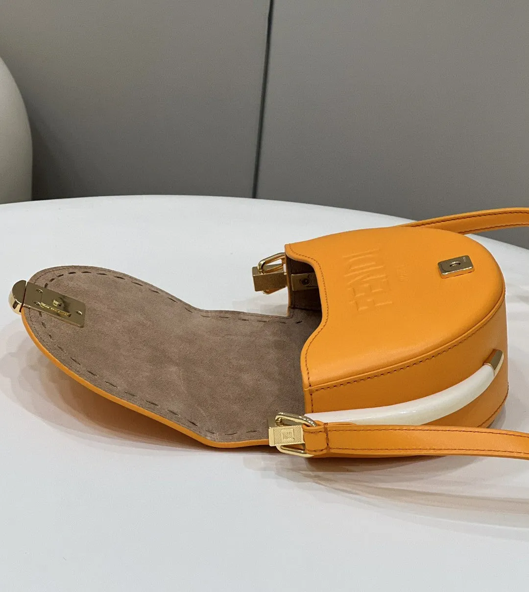 FI Moonlight Saddle Orange Bag For Woman 19cm/7.5in