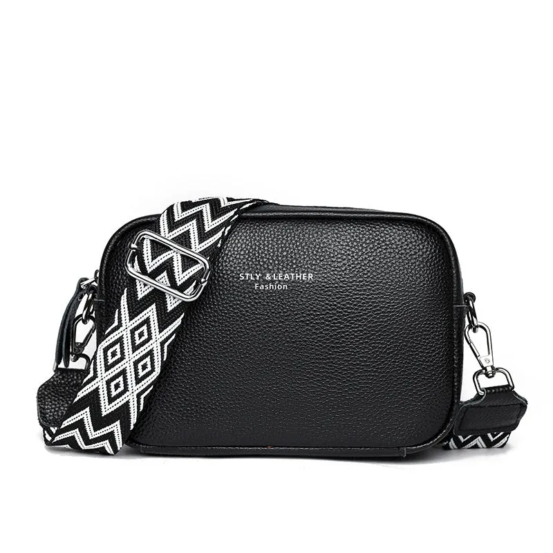 Genuine Leather Bag Spring Style Women's All-Match Shoulder Bag High-Grade First Layer Cowhide Small Square Bag Commuter Soft Bag Messenger Bag