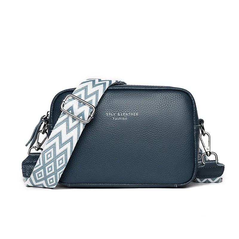 Genuine Leather Bag Spring Style Women's All-Match Shoulder Bag High-Grade First Layer Cowhide Small Square Bag Commuter Soft Bag Messenger Bag