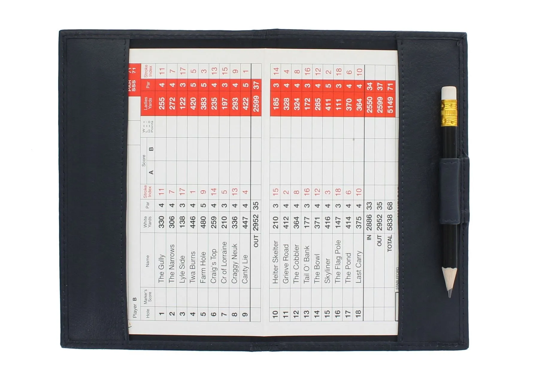 Golf Gift Set With Leather Scorecard Holder And Tee Peg Bag ACGS01