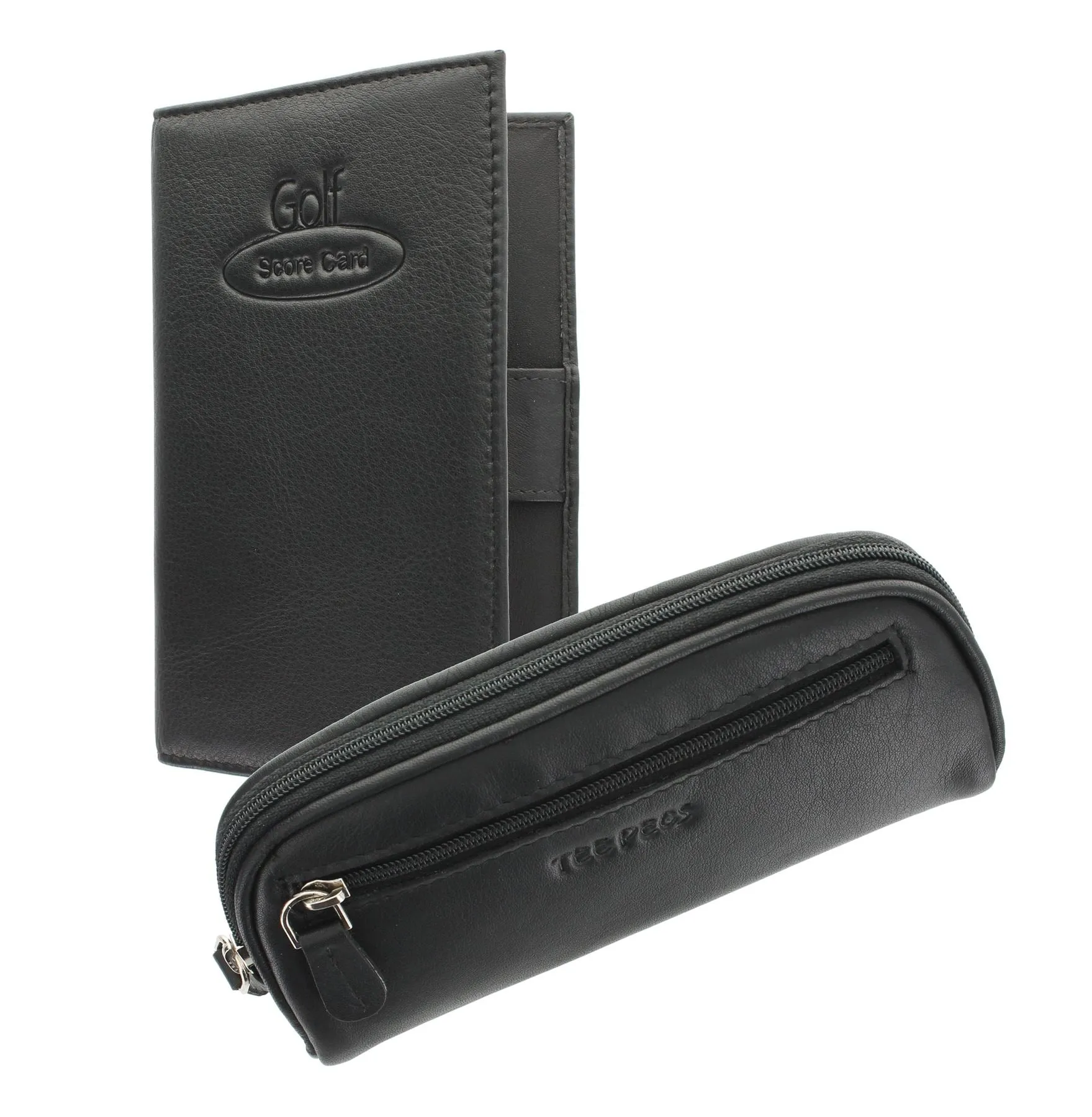 Golf Gift Set With Leather Scorecard Holder And Tee Peg Bag ACGS01